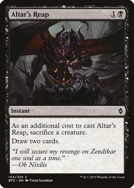 Altar's Reap, Magic card BFZ 103 — Battle for Zendikar set