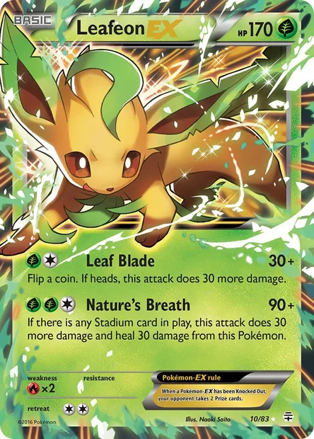 Leafeon EX, Pokémon card GEN 10 — Generations set