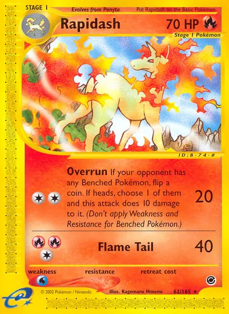 Rapidash, Pokémon card EX 62 — Expedition Base Set set