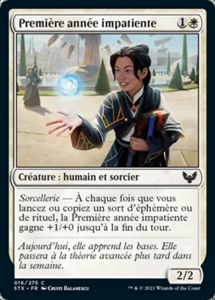 Première année impatiente, carte Magic STX 16 — extension Strixhaven: l'Académie des Mages