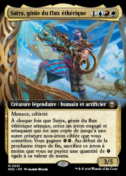 Satya, génie du flux éthérique, carte Magic M3C 31 — extension Modern Horizons 3 Commander