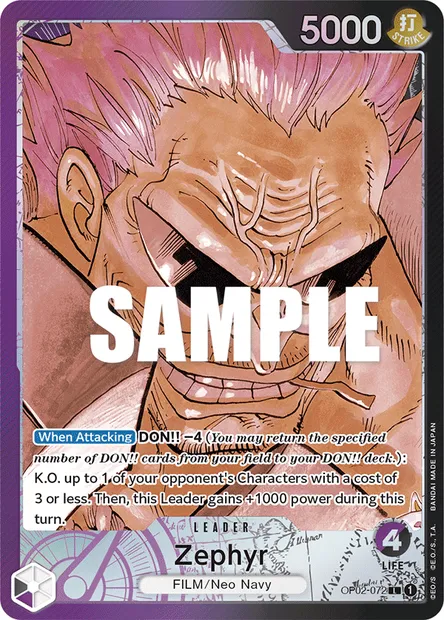 Z, carte One Piece OP02-072 — extension PARAMOUNT WAR