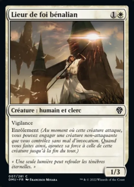 Benalish Faithbonder, carte Magic DMU 7 — extension Dominaria Uni