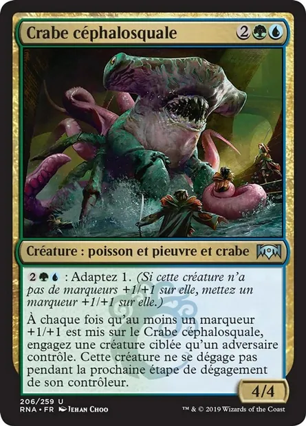 Crabe céphalosquale, carte Magic RNA 206 — extension L'allégeance de Ravnica