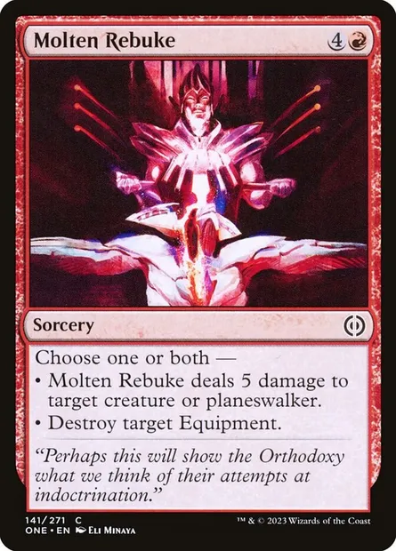 Molten Rebuke, Magic card ONE 141 — Phyrexia: All Will Be One set