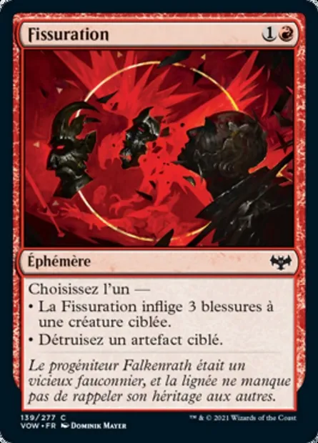 Fissuration, carte Magic VOW 139 — extension Innistrad : noce écarlate