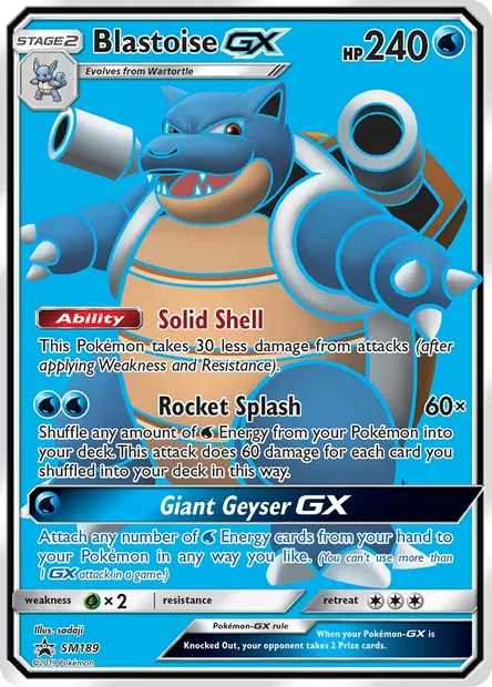 Blastoise GX, Pokémon card SM 189 — SM Black Star Promos set