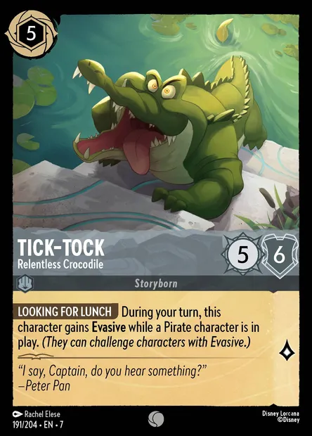 Tick-Tock - Relentless Crocodile, Disney Lorcana card CH7-191 — Archazia's Island set