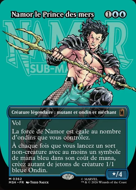 Namor le Prince des mers, carte Magic MSH 362 — extension Marvel Super Heroes