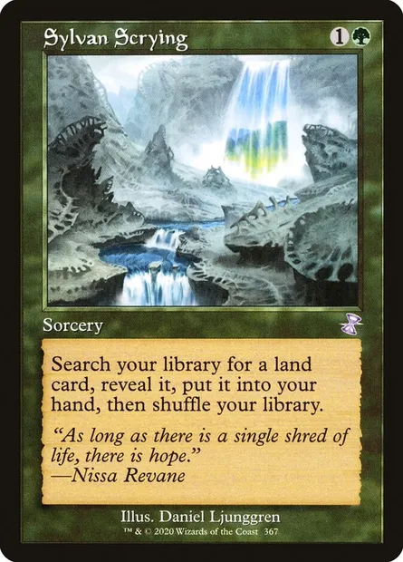 Sylvan Scrying, Magic card TSR 367 — Time Spiral Remastered set