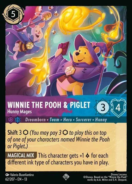 Winnie the Pooh & Piglet - Hunny Mages, Disney Lorcana card CH13-062 — Attack of the Vine! set