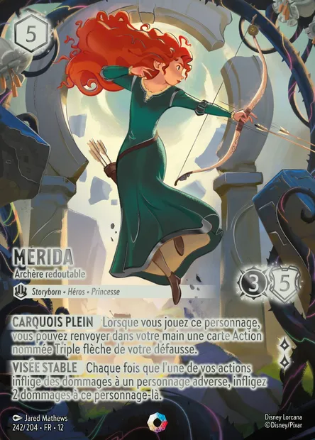 Merida - Archère redoutable, carte Disney Lorcana CH12-242 — extension Contrées Inconnues