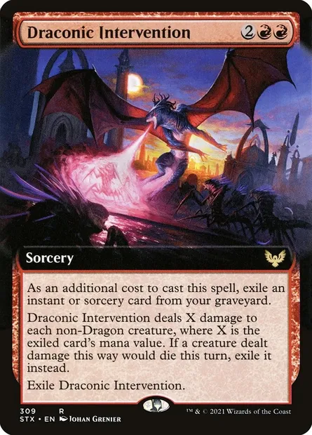 Draconic Intervention, Magic card STX 309 — Strixhaven: School of Mages set