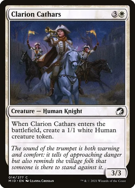 Clarion Cathars, Magic card MID 14 — Innistrad: Midnight Hunt set