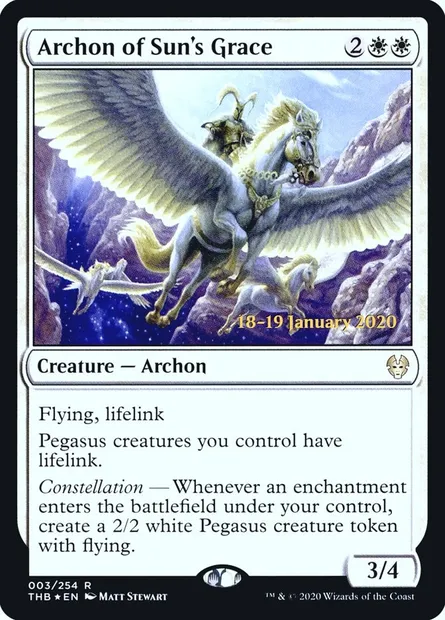 Archonte de la grâce solaire, carte Magic PTHB 3s — extension Theros Beyond Death Promos