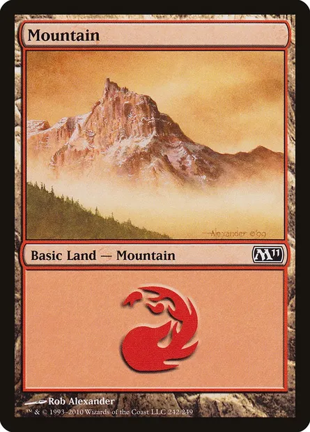 Mountain, Magic card M11 242 — Magic 2011 set