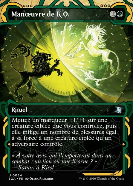 Manœuvre de K.O., carte Magic SOA 54 — extension Secrets of Strixhaven Mystical Archive