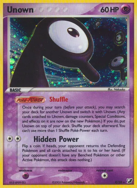Zarbi, carte Pokémon EXU R — extension EX Forces Cachées Collection Zarbi