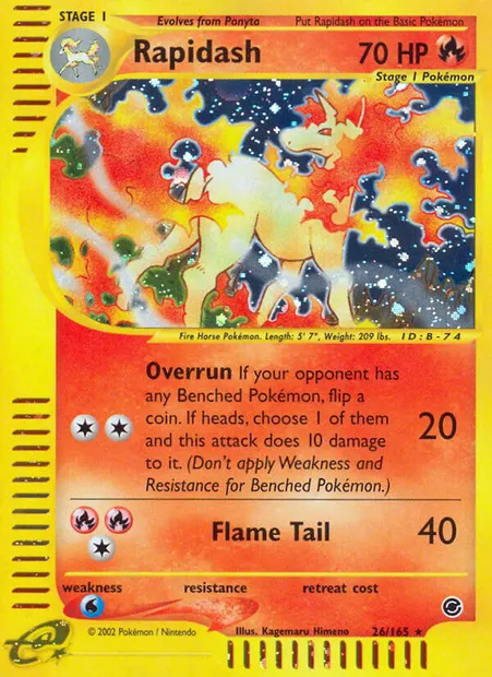 Rapidash, Pokémon card EX 26 — Expedition Base Set set