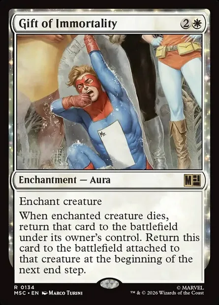 Gift of Immortality, Magic card MSC 134 — Marvel Super Heroes Commander set