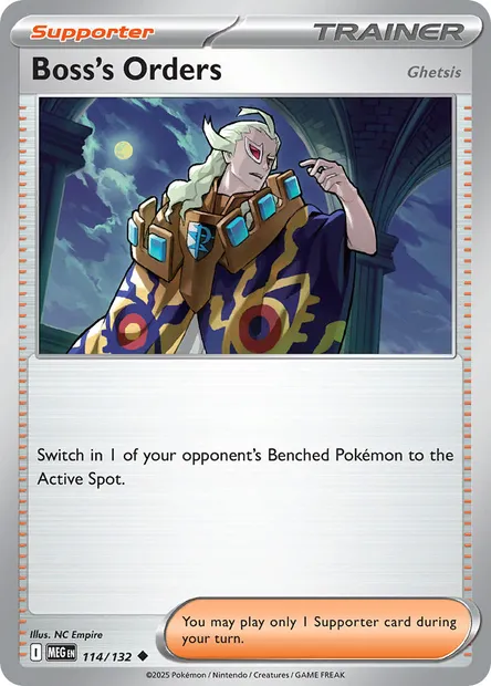 Boss's Orders, Pokémon card MEG 114 — Mega Evolution set
