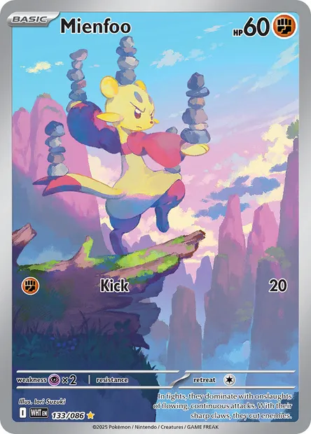 Mienfoo, Pokémon card WHT 133 — White Flare set