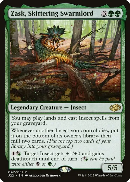 Zask, Skittering Swarmlord, Magic card J22 47 — Jumpstart 2022 set