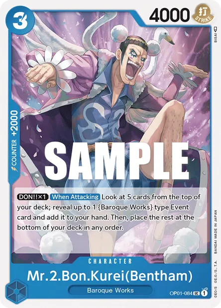 Mr 2 Bonclay(Bentham), carte One Piece OP01-084 — extension ROMANCE DAWN