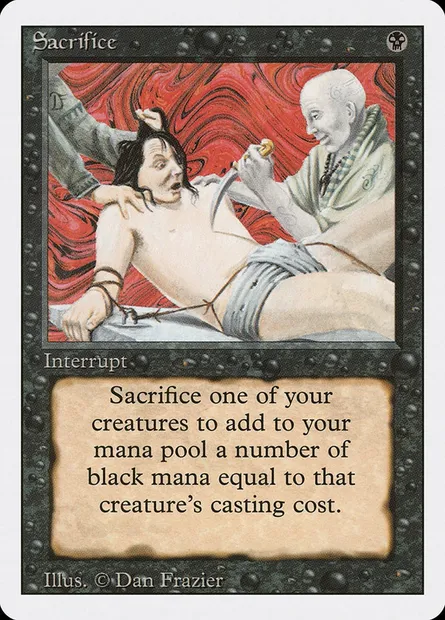 Sacrifice, carte Magic 3ED 126 — extension Revised Edition