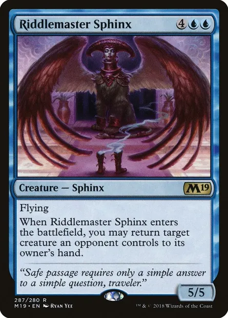Riddlemaster Sphinx, Magic card M19 287 — Core Set 2019 set