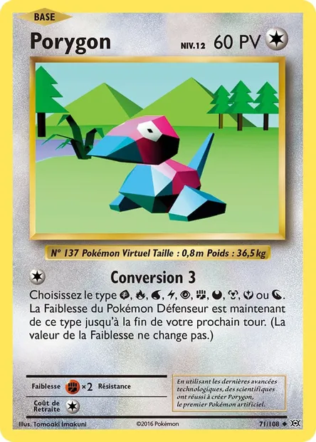 Porygon, carte Pokémon EVO 71 — extension Évolutions