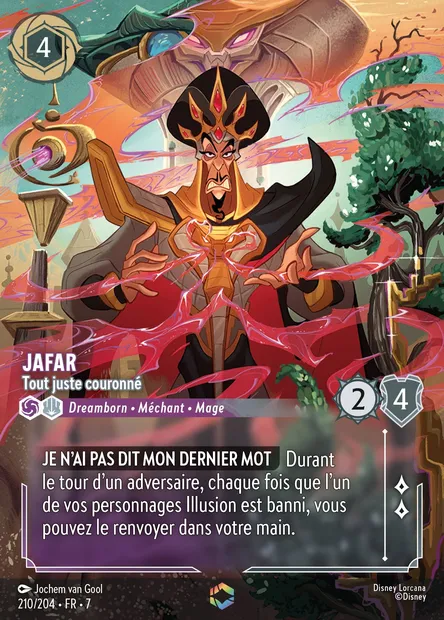 Jafar - Tout juste couronné, carte Disney Lorcana CH7-210 — extension L'île d'Archazia