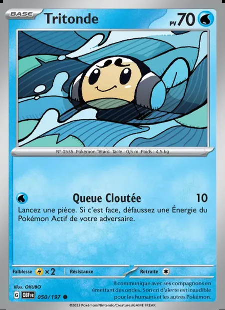 Tritonde, carte Pokémon OBF 050 — extension Flammes Obsidiennes