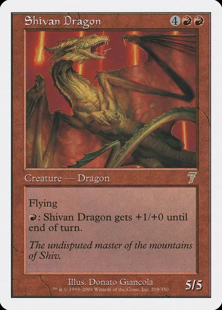 Shivan Dragon, Magic card 7ED 218 — Seventh Edition set