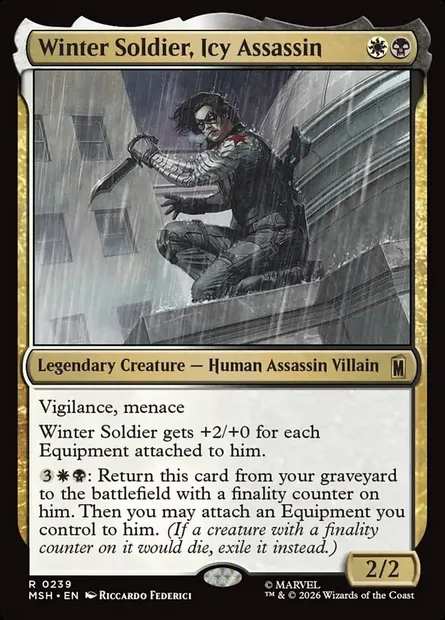 Winter Soldier, Icy Assassin, Magic card MSH 239 — Marvel Super Heroes set