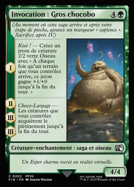 Invocation : Gros chocobo, carte Magic FIN 202 — extension Final Fantasy