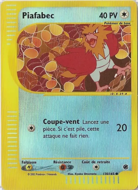 Piafabec, carte Pokémon EX 130 — extension Expedition