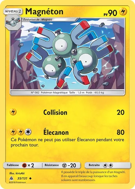 Magnéton, carte Pokémon FLI 35 — extension Lumière Interdite