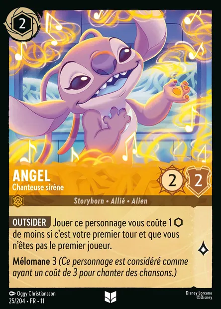 Angel - Chanteuse sirène, carte Disney Lorcana CH11-025 — extension Givresort
