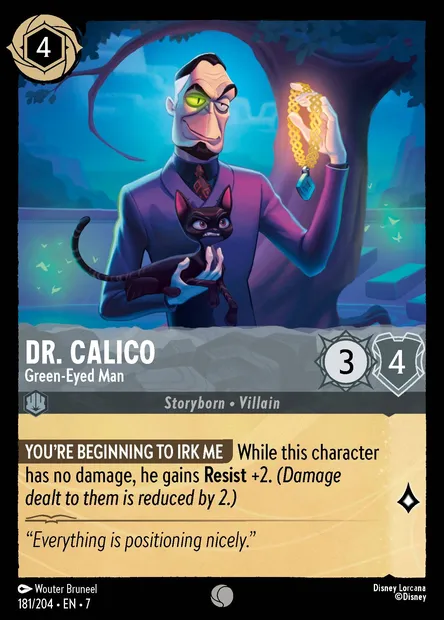 Dr. Calico - Green-Eyed Man, Disney Lorcana card CH7-181 — Archazia's Island set