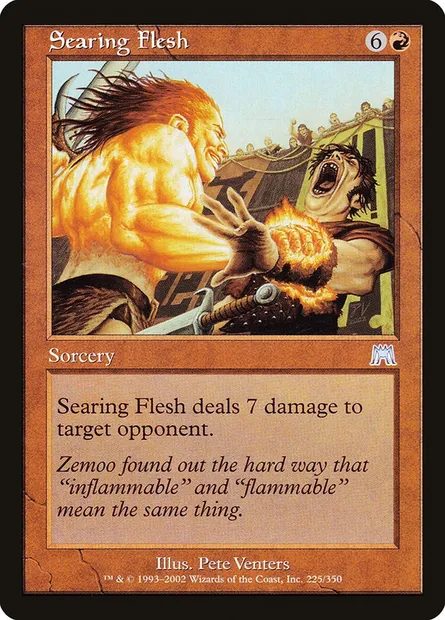 Searing Flesh, Magic card ONS 225 — Onslaught set