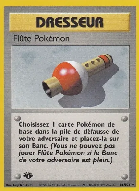 Flûte Pokémon, carte Pokémon BS 86 — extension Set de Base