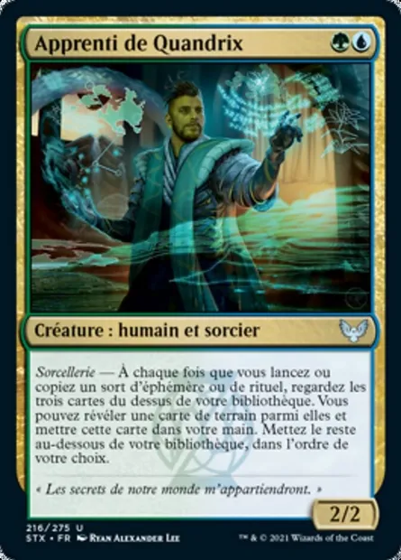 Apprenti de Quandrix, carte Magic STX 216 — extension Strixhaven: l'Académie des Mages