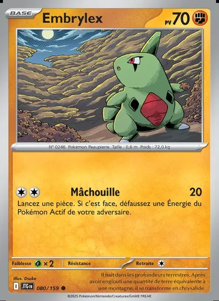 Embrylex, carte Pokémon JTG 080 — extension Aventures Ensemble