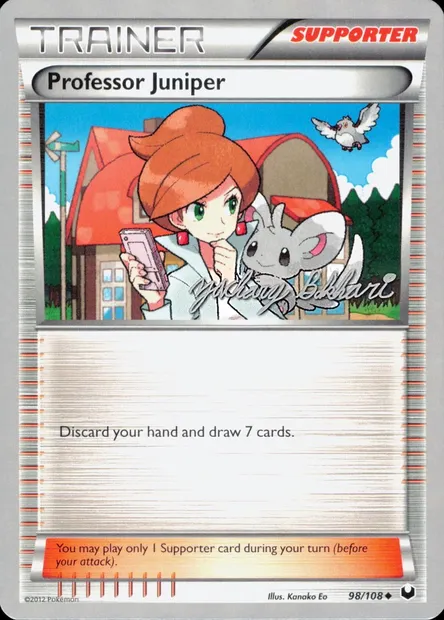 Professor Juniper, Pokémon card WCD12 098-2 — World Championship Decks 2012 set
