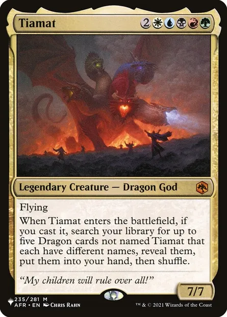 Tiamat, carte Magic PLST AFR-235 — extension The List