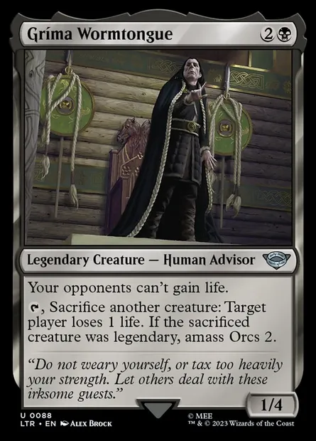 Gríma Wormtongue, Magic card LTR 88 — The Lord of the Rings: Tales of Middle-earth set