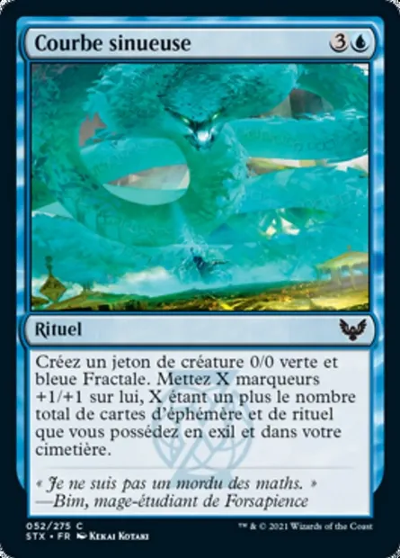 Courbe sinueuse, carte Magic STX 52 — extension Strixhaven: l'Académie des Mages