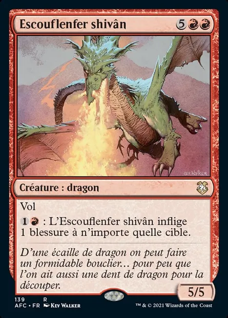 Escouflenfer shivân, carte Magic AFC 139 — extension Forgotten Realms Commander