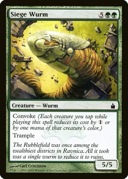 Siege Wurm, Magic card RAV 183 — Ravnica: City of Guilds set